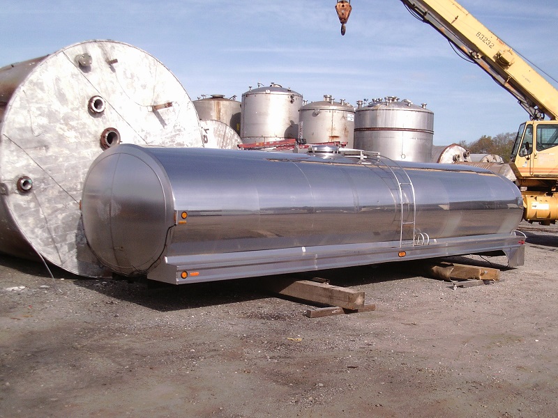 Used 5,000 Gal Stainless Steel Horizontal Dairy Tank Used Dairy Tank