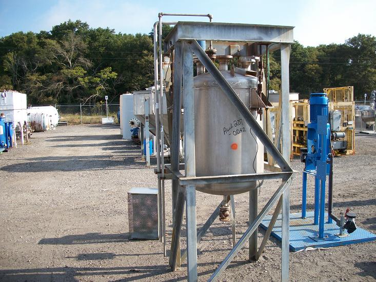 Used Whiting Metals Inc. approximately 85 gallon vertical 304L S/S tank