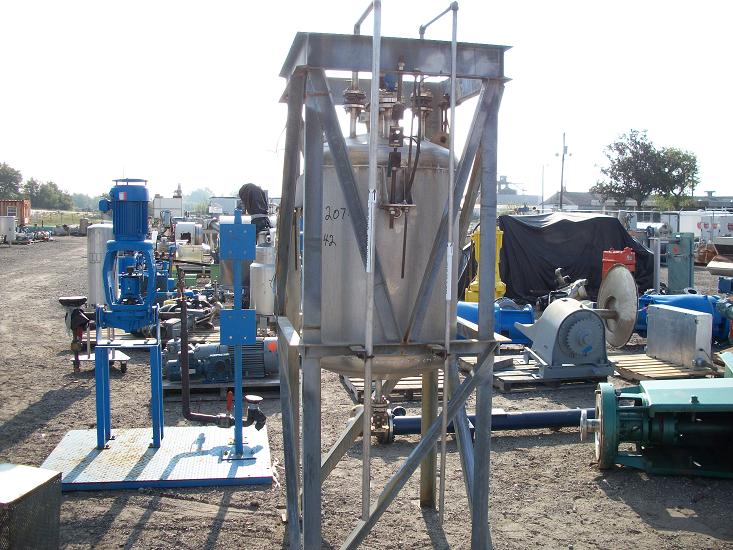 Used Whiting Metals Inc. approximately 85 gallon vertical 304L S/S tank