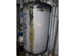 Used Evans & Sons approx 75 gallon vertical T-316L S/S vacuum tank