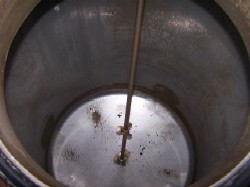 Used Precision stainless, Inc.  Approx 100 gallon 316L S/S vert. tank