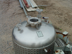 Used approximately 100 gallon vertical T-316 S/S dimple jacketed tank(SOLD)