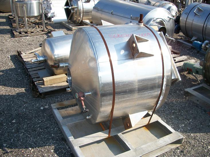 Used approximately 150 gallon 316 stainless steel cold wall jacketed Tank