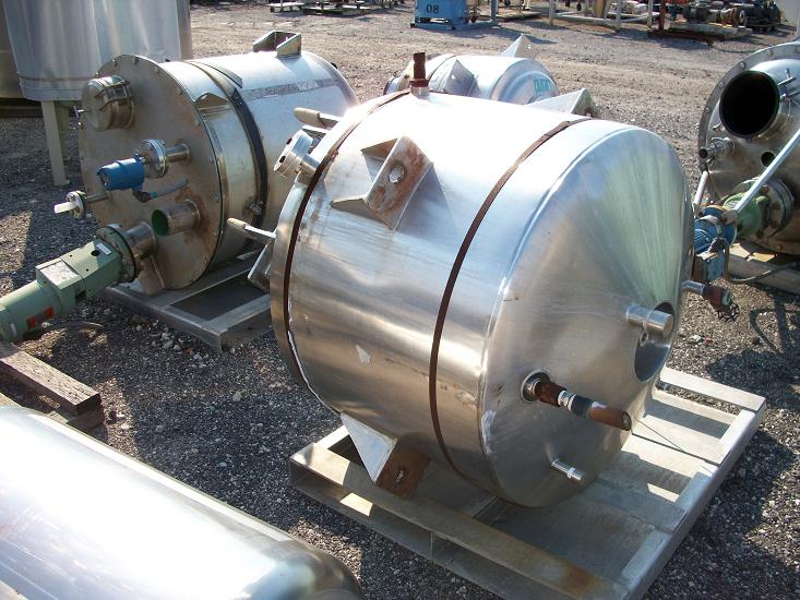 Used approximately 150 gallon 316 stainless steel cold wall jacketed Tank