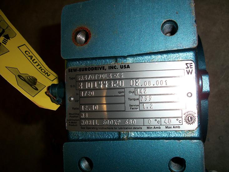 Unused Sew Euro-Drive Type SA47DT90L4-KS gear reducer