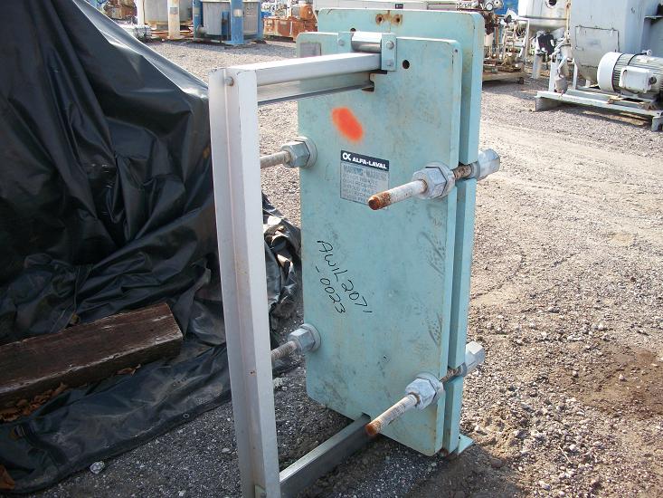Used Alfa Laval stainless steel plate heat exchanger.  Type AM10-FG