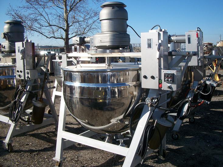 Used Lee Metal Products single motion 200 gallon 316 S/S jacketed kettle