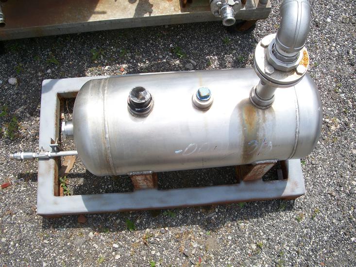 Used 316LSS condensate catch tank rated at 25 gallon capacity