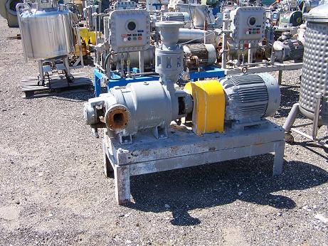 Used Nash TC-5 two-stage carbon steel vacuum pump.