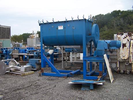 Used approximately 87 cu. Ft. carbon steel double ribbon mixer