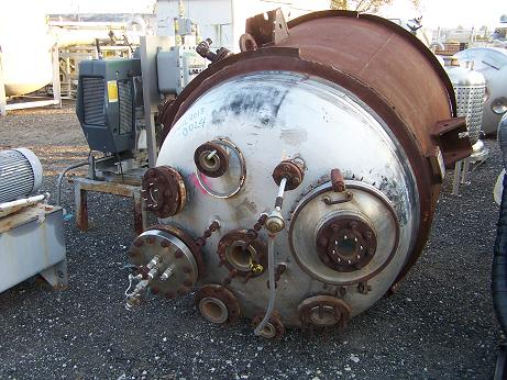 Used Pfaudler 500 gallon T-316L stainless steel reactor body.  52