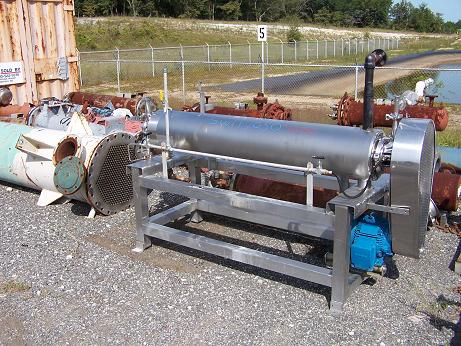 Used Alfa-Laval scraped surface 9 sq.ft. S/S horizontal heat exchanger