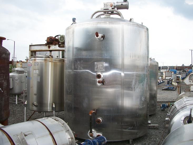 Used Feldmeier 2000 gallon 316L S/S jacketed vertical sanitary processor