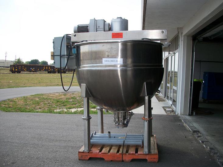 Used Hamilton 300 gallon S/S double motion agitated jacketed kettle