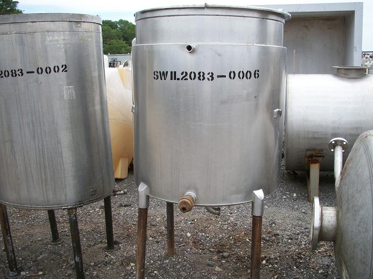 Used approximately 200 gallon cold-walled jacketed stainless steel tank